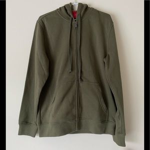 Alfani Men's Uniform Green Ultra Soft Fleece Full Zip Hoodie - M - New w/ Tags